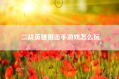 二战英雄狙击手游戏怎么玩