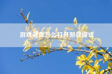 游戏键盘怎么打开游戏模式