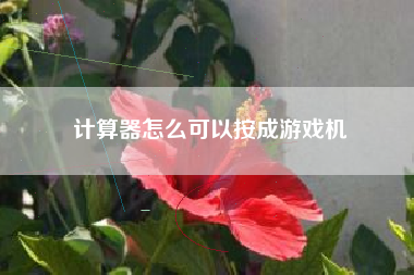 计算器怎么可以按成游戏机