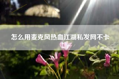 怎么用麦克风热血江湖私发网不卡