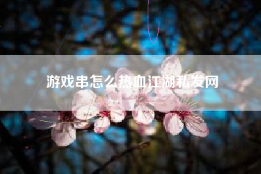 游戏串怎么热血江湖私发网