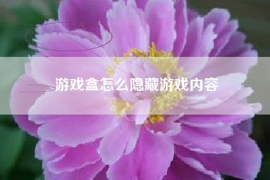游戏盒怎么隐藏游戏内容