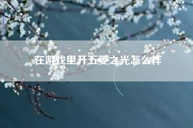 在游戏里开五菱之光怎么样