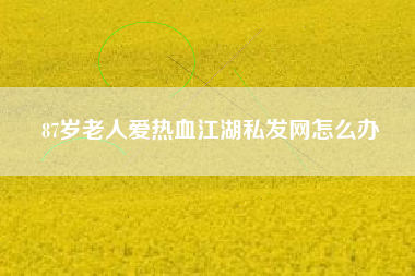 87岁老人爱热血江湖私发网怎么办