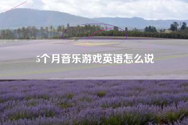 5个月音乐游戏英语怎么说  第1张