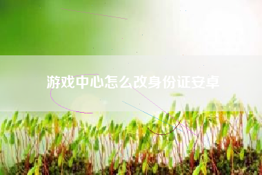 游戏中心怎么改身份证安卓