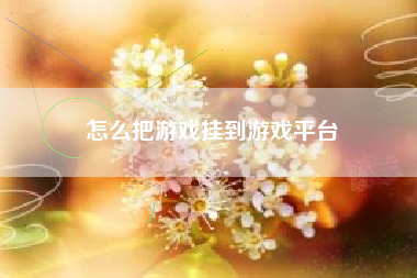怎么把游戏挂到游戏平台