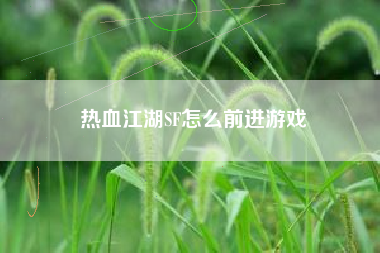 热血江湖SF怎么前进游戏