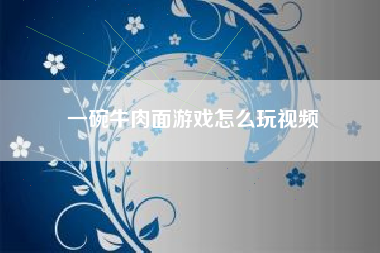一碗牛肉面游戏怎么玩视频  第1张