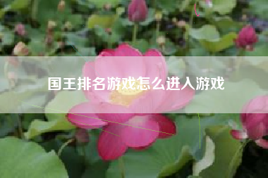 国王排名游戏怎么进入游戏  第1张