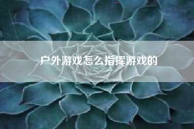 户外游戏怎么指挥游戏的