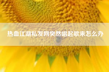 热血江湖私发网突然唱起歌来怎么办