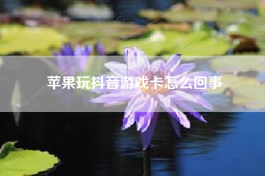 苹果玩抖音游戏卡怎么回事