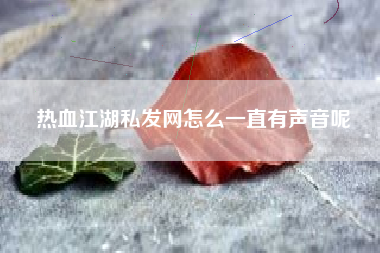 热血江湖私发网怎么一直有声音呢